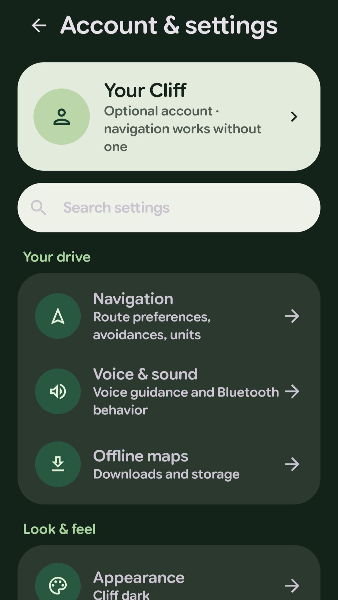 Cliff app preview 3